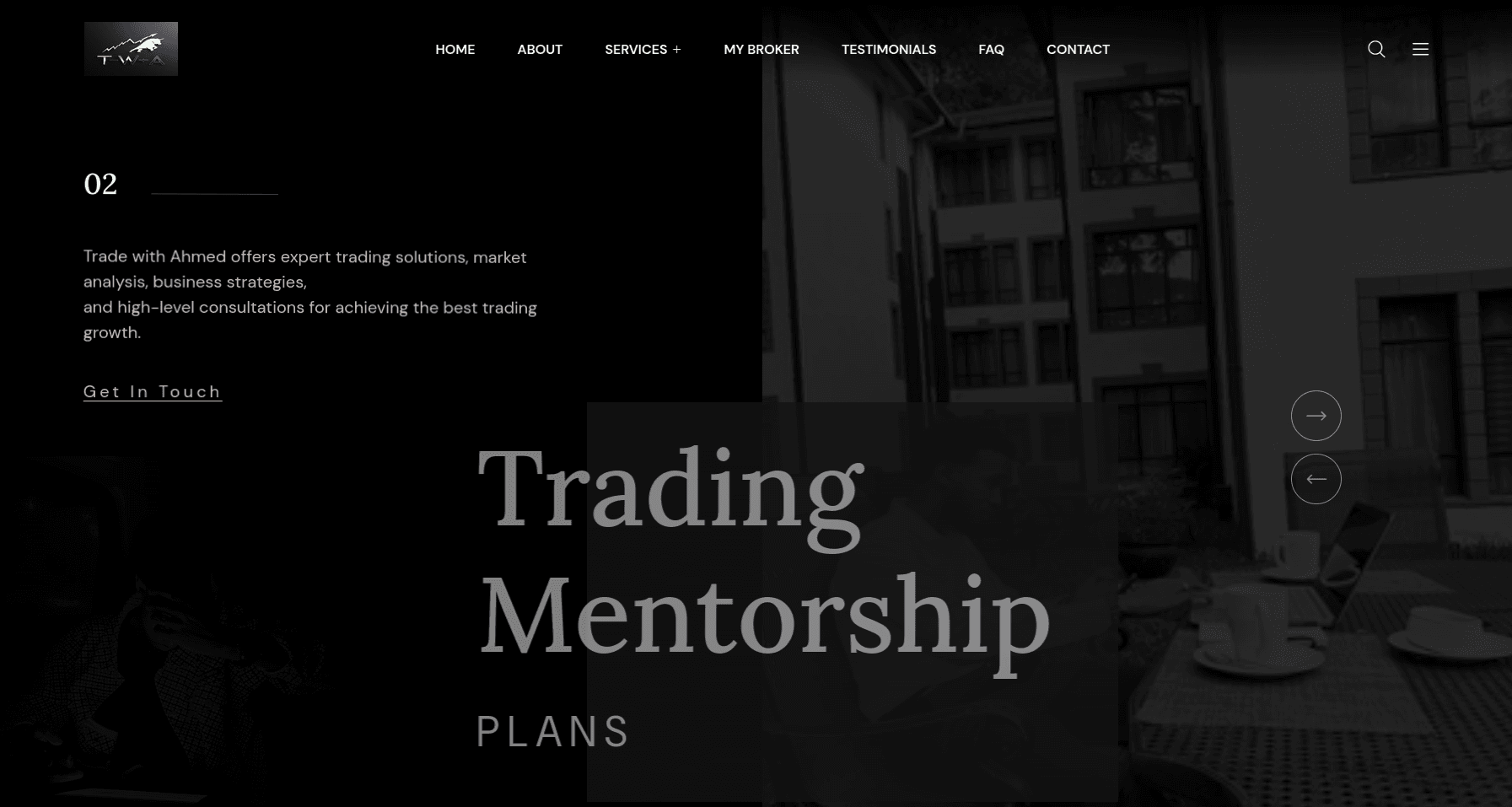 Trader Ahmed Web Development project - Forex Trading Website Design